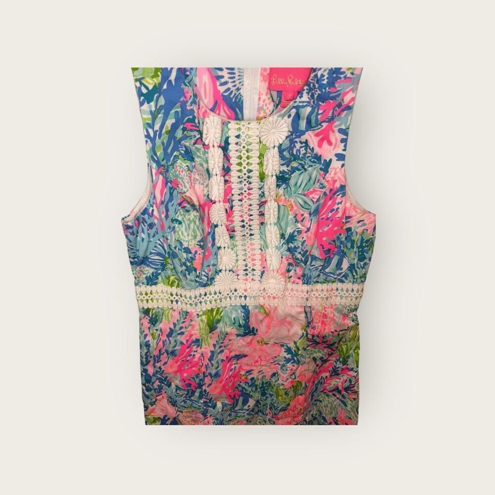 Lilly Pulitzer Railee Shift Dress Fished My Wish Size 2 - Picture 5 of 8